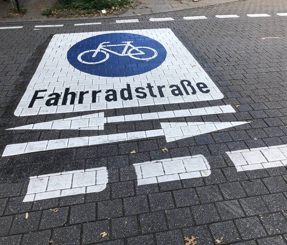 Neue Fahrradstraße in Essen an der Ruhr