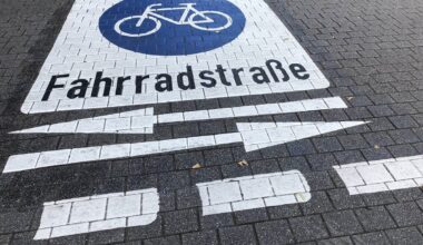 Neue Fahrradstraße in Essen an der Ruhr
