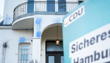 „Das ist eine Schande“: Farbattacke auf Hamburger CDU-Parteizentrale