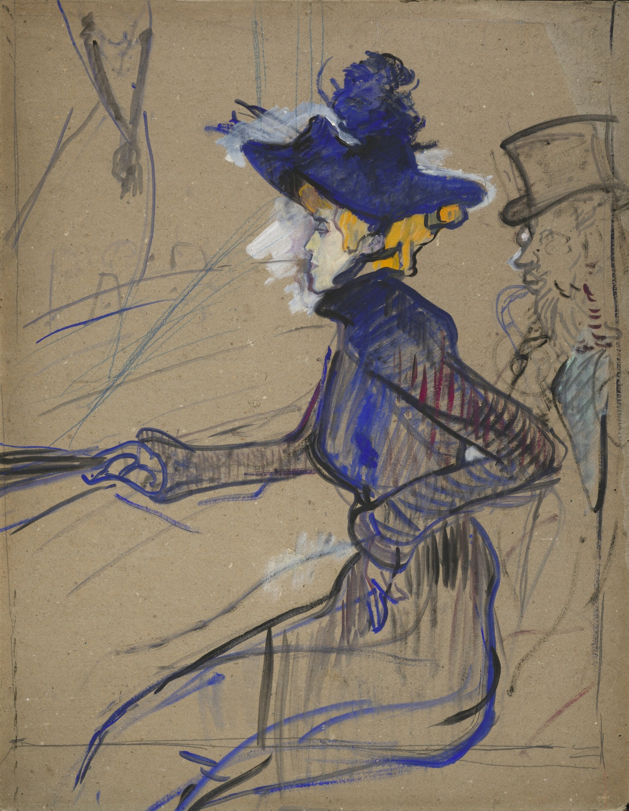 Für 4,4 Millionen Euro bei Christie’s weit über Taxe zugeschlagen: Henri de Toulouse-Lautrec, „Jane Avril au Divan“, 1892, Mischtechnik auf Karton, 82,5 mal 64,5 Zentimeter
