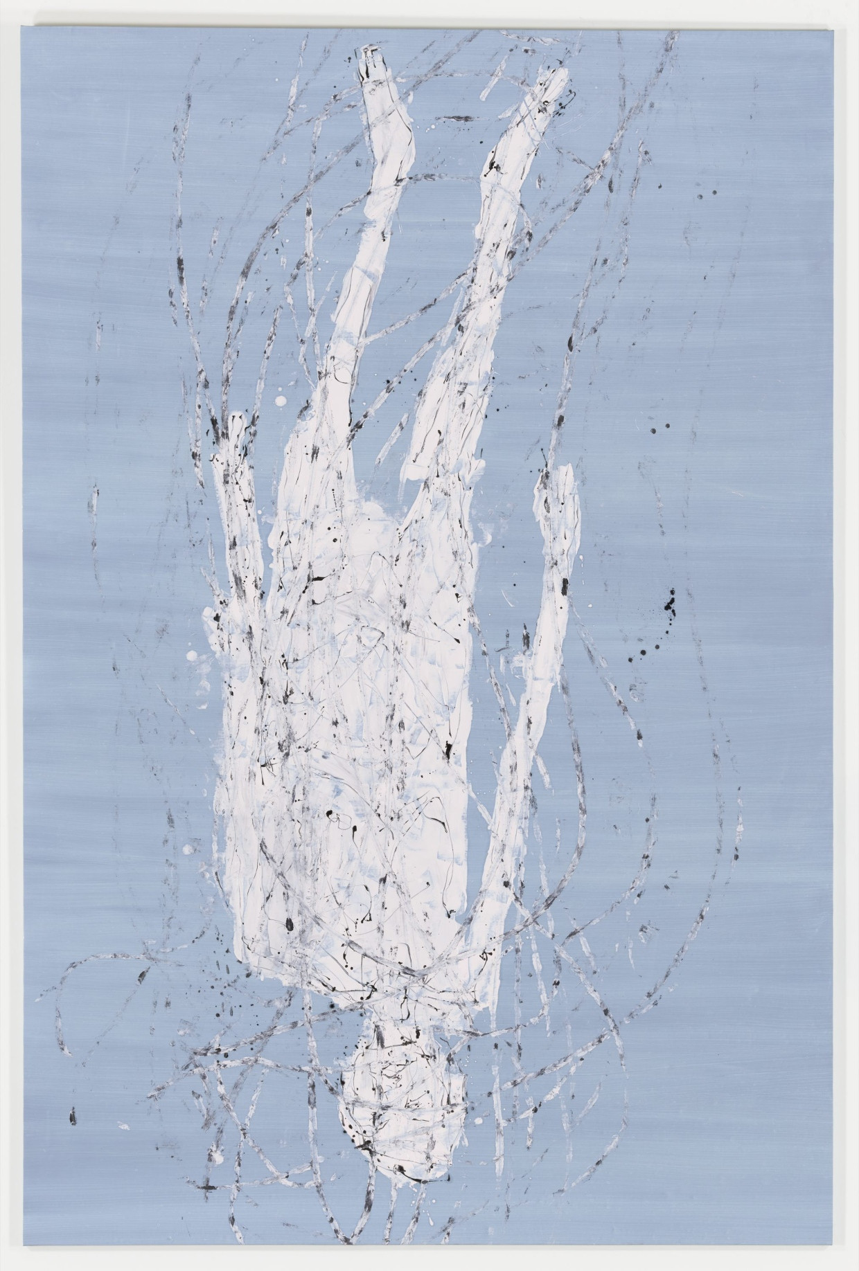 Georg Baselitz, „Waren die Indigenen wirklich diejenigen“, 2025, Öl auf Leinwand, 450 mal 300 mal 3,6 Zentimeter