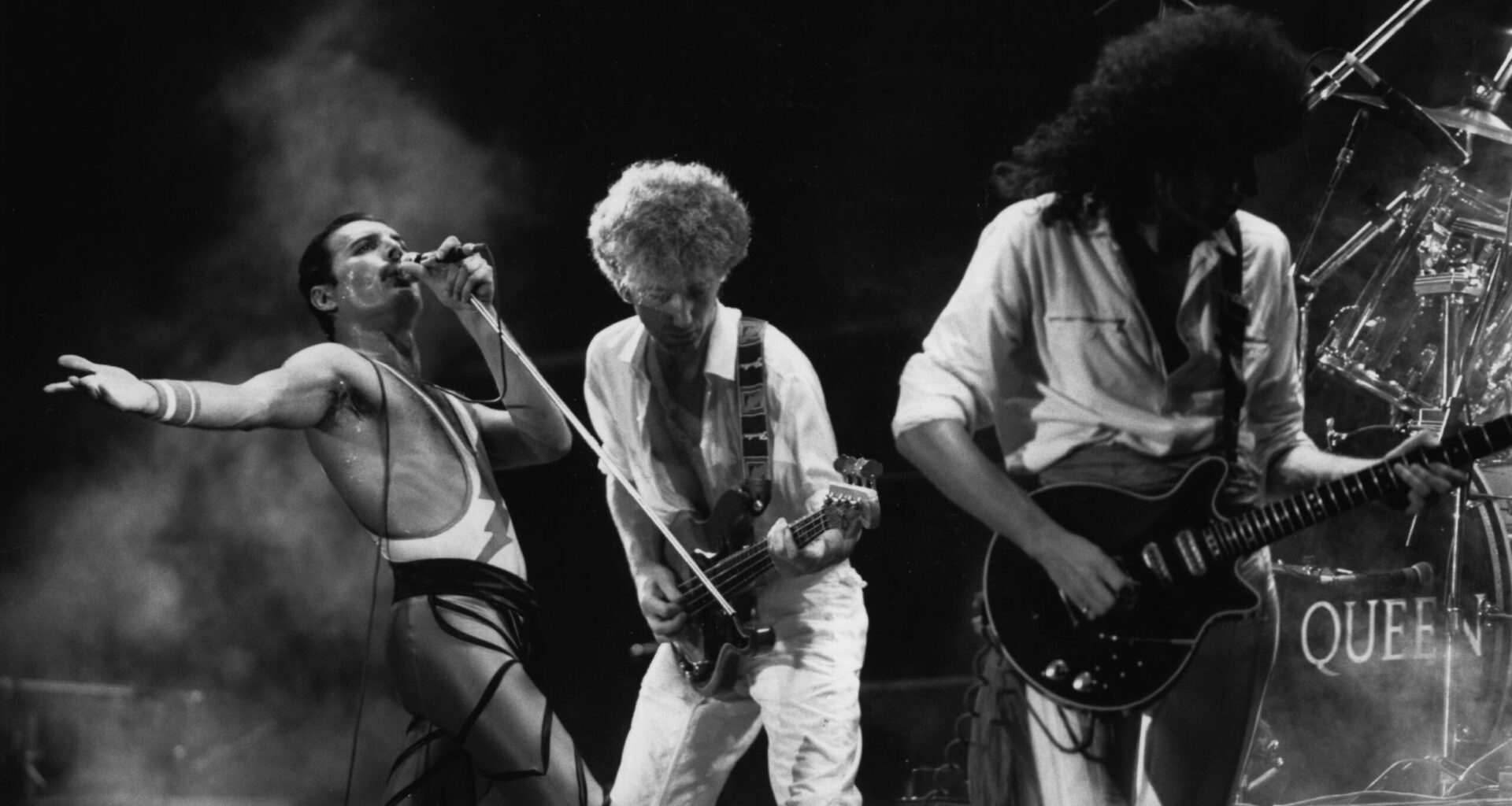 Queen (v.l.n.r.): Freddie Mercury, John Deacon und Brian May.