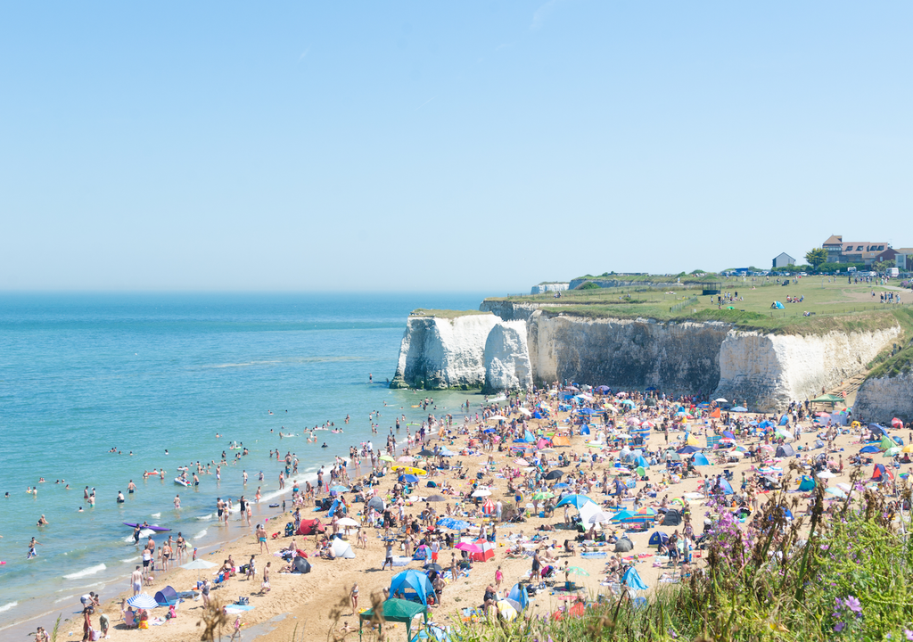 Botany Bay, Kent, Rekordhitze, britische Küste