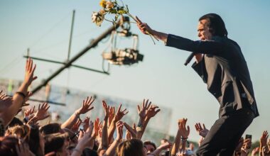 Nick Cave & The Bad Seeds 2018 bei einem Open-Air Konzert in Polen.
