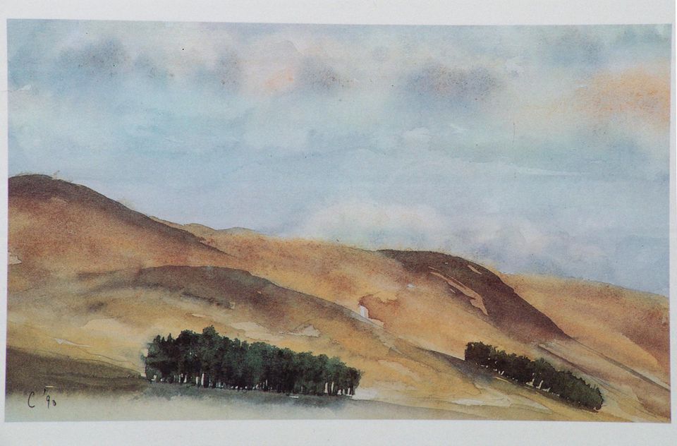 "Looking Towards the Spittal of Glen Muick" heißt diese schottische Landschaft. "Wenn ich auf meine ersten Skizzen zurückblicke, bin ich entsetzt, wie schlecht sie sind", schrieb Charles 1991 im Vorwort zu einem Buch seiner Bilder