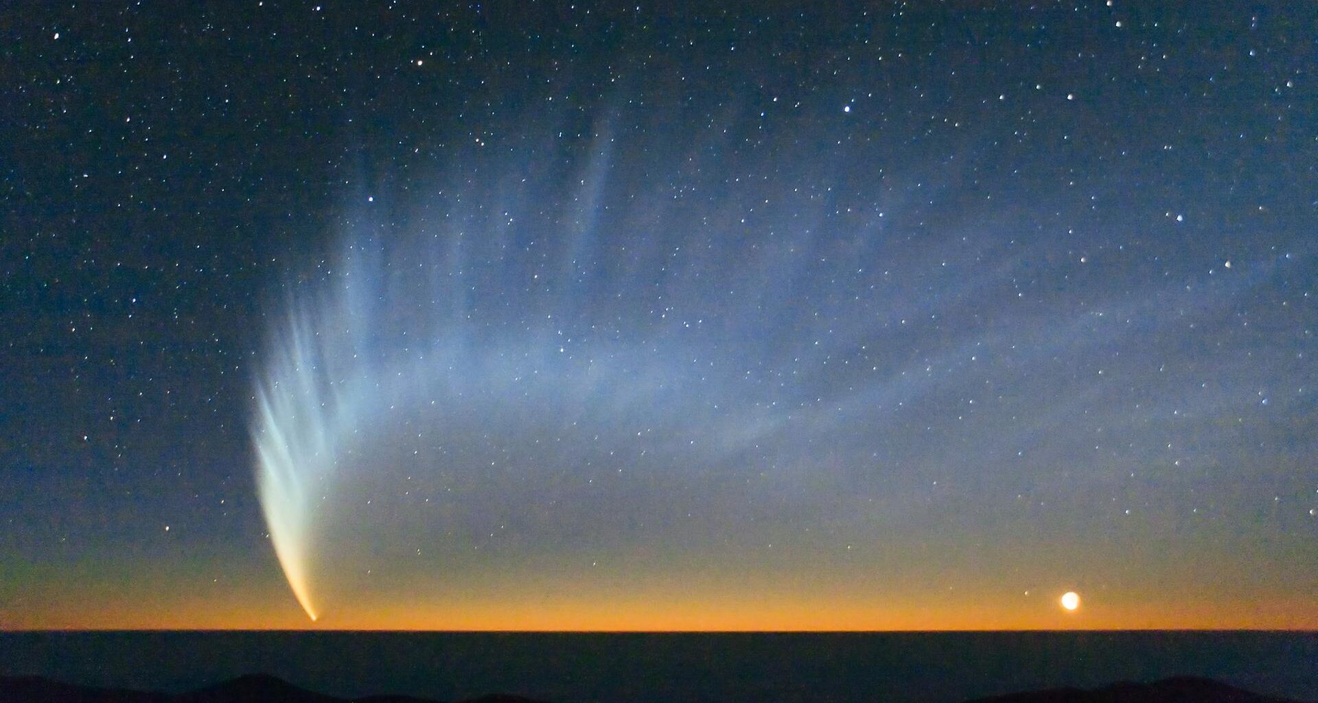 Ganz so prachtvoll wie McNaught im Jahr 2007 wird sich Komet 26P/Grigg-Skjellerup in vier Jahren nicht zeigen.