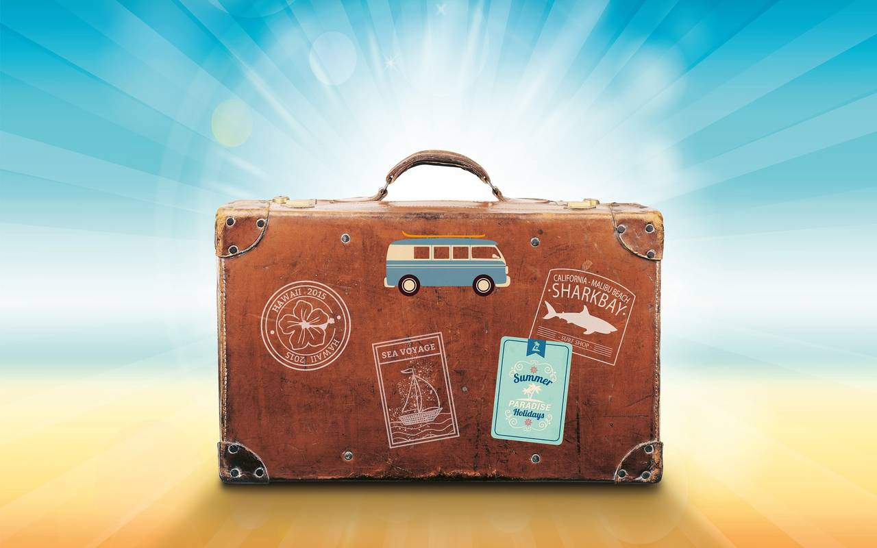 Koffer Reise Strand Sonne Urlaub