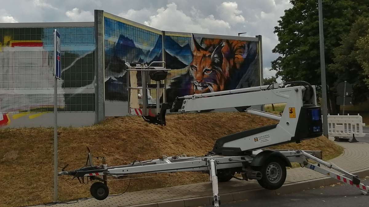 Ilmenau: Kunstobjekt Lärmschutzwand - Ilmenau