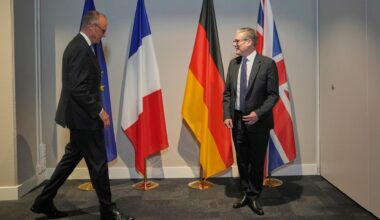 Bundeskanzler Friedrich Merz und der britische Premierminister Keir Starmerbei einem NATO-Treffen