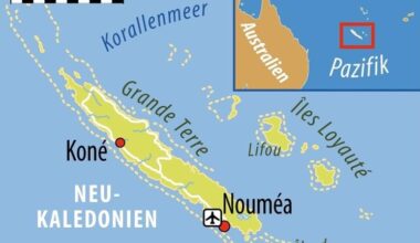 Karte der Pazifik-Region um Neukaledonien