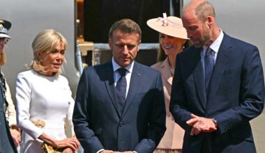 Prinz William und Prinzessin Kate begrüßen Emmanuel Macron zu Beginn seines Staatsbesuchs im Vereinigten Königreich