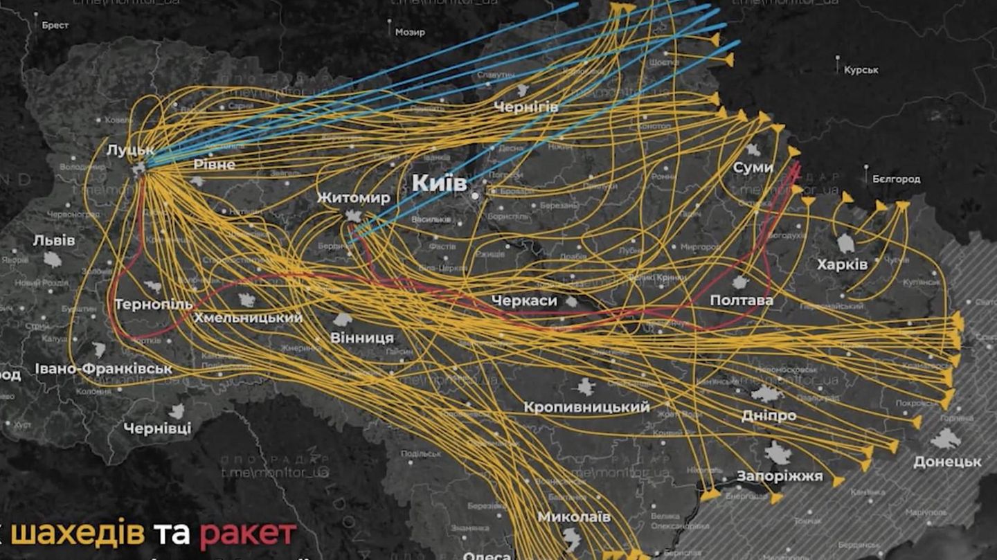 Russland überzieht die Ukraine mit über 700 Drohnen und Raketen