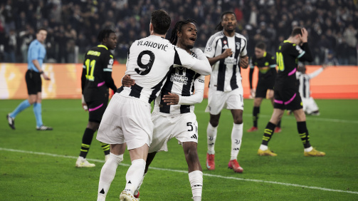 Samuel Mbangula jubelt auf der großen Champions-League-Bühne.