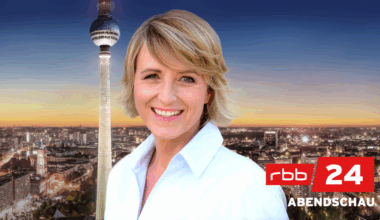 Montage: Andrea Vannahme vor dem Logo von rbb24 Abendschau (Foto: rbb/Thomas Ernst)