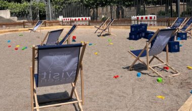 XXL-Citysandkasten in Essen im Sommer