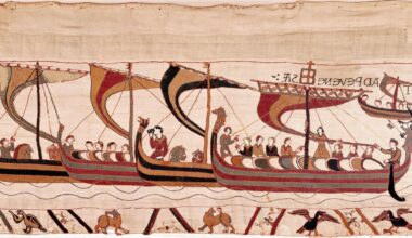 Detail aus dem Teppich von Bayeux: Der Normannenherzog Wilhelm und sein Heer bei der Überfahrt nach England im September 1066. (Quelle: picture alliance)
