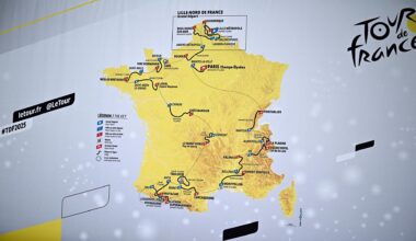 Die offizielle Route der Tour de France 2025 auf einer Karte.