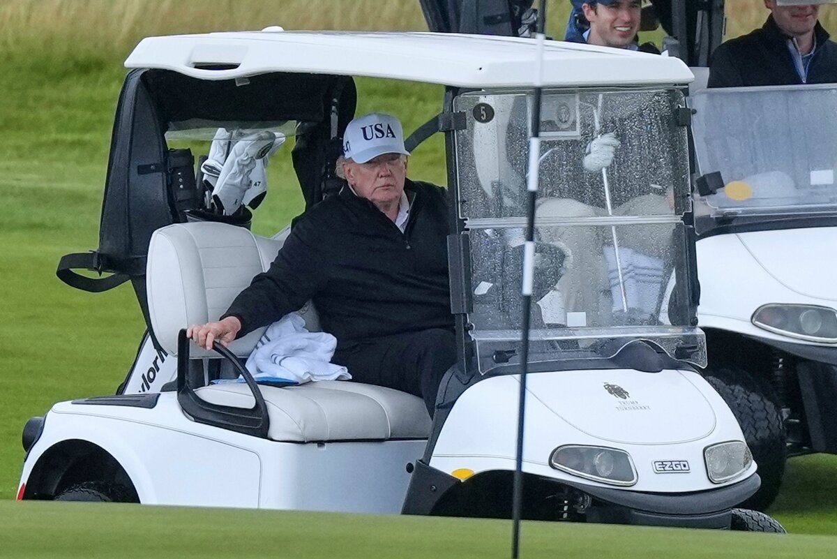 Donald Trump in Schottland: US-Präsident geißelt Migranten und Windräder – und geht dann Golfen