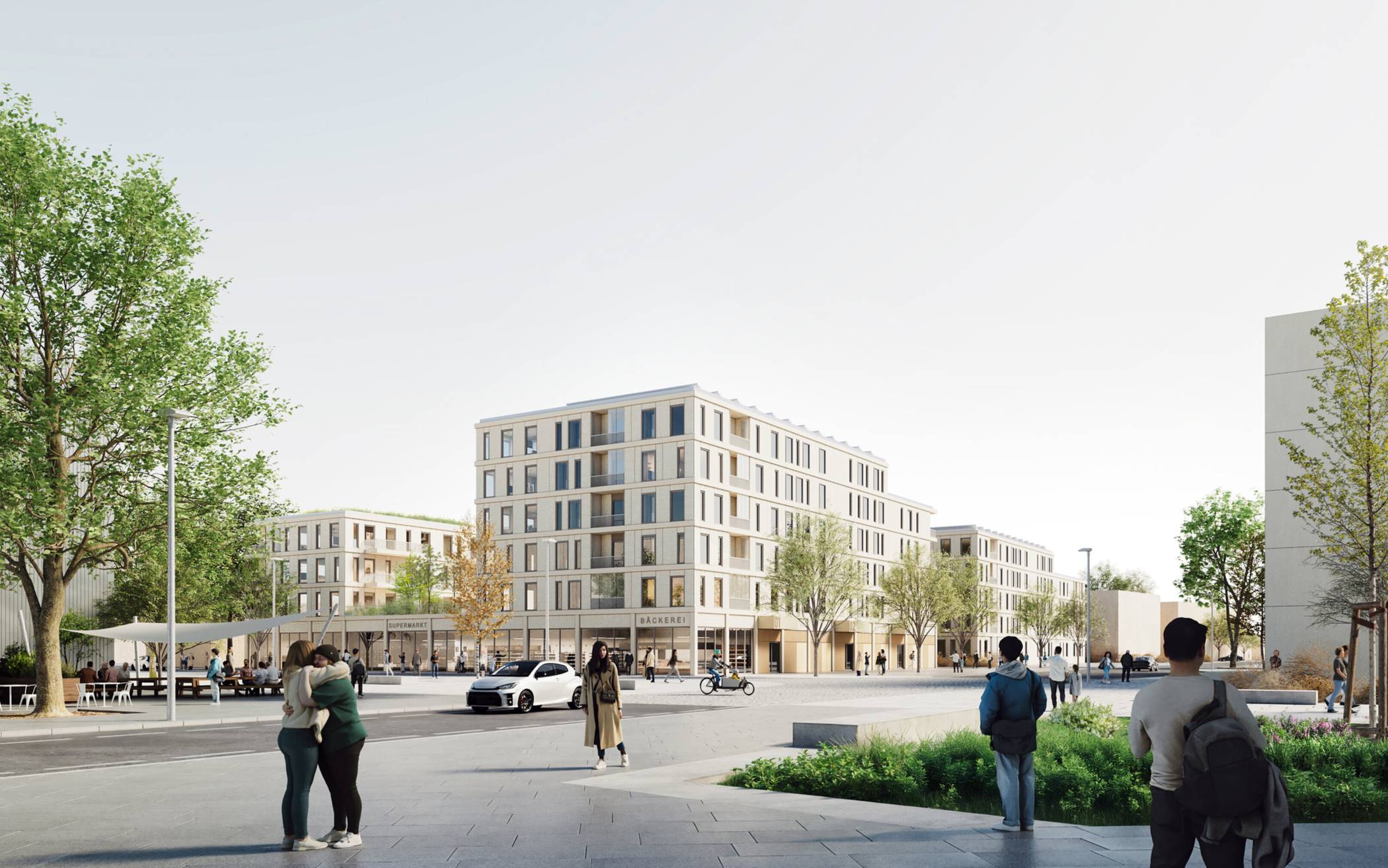  Visualisierung zum Siegerentwurf für ein Teilgebiet des Großprojekts Urban Dot. 