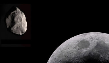 Asteroid und Mond