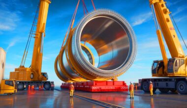 Illustration von einem 15-Meter-Bauteil für das ITER-Fusionsprojekt in Frankreich. Bild durch KI generiert.