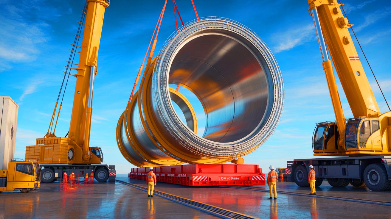 Illustration von einem 15-Meter-Bauteil für das ITER-Fusionsprojekt in Frankreich. Bild durch KI generiert.