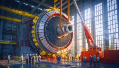 Illustration von der Lieferung des magnetischen Feeder-Systems für das ITER-Projekt durch China. Bild durch KI generiert.