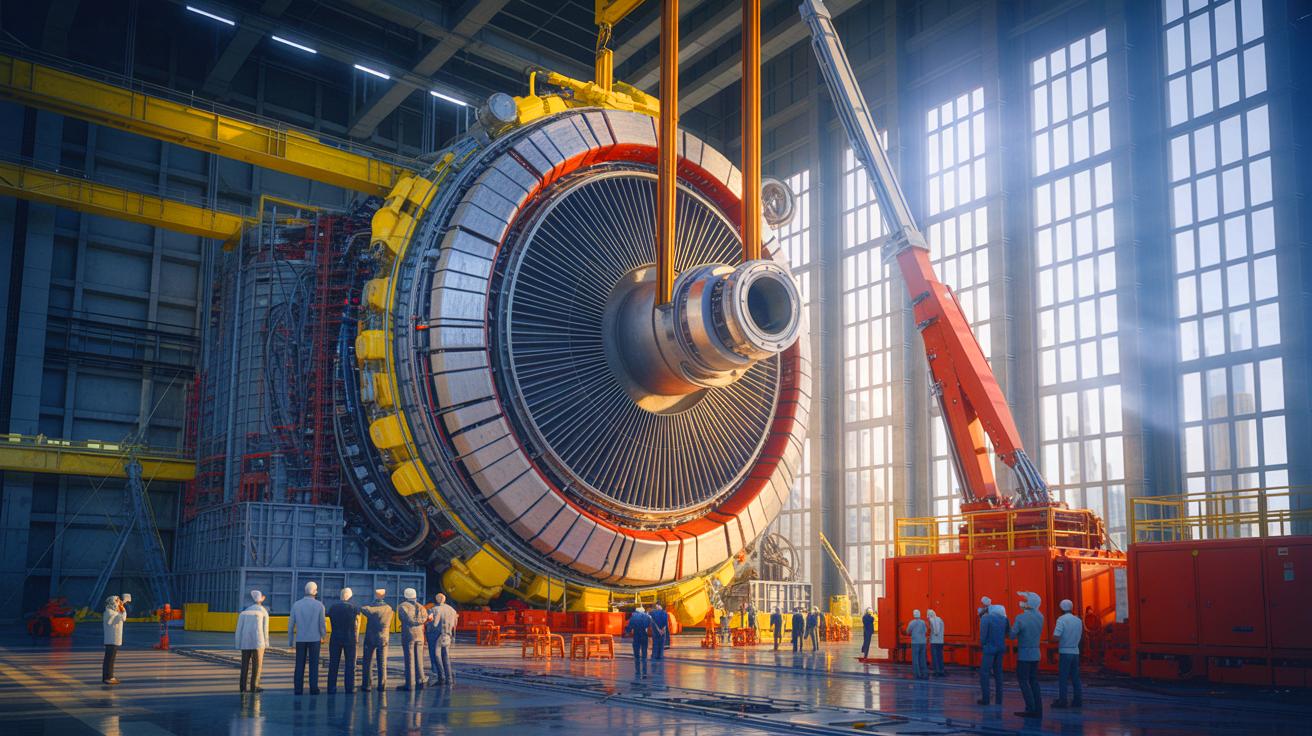 Illustration von der Lieferung des magnetischen Feeder-Systems für das ITER-Projekt durch China. Bild durch KI generiert.