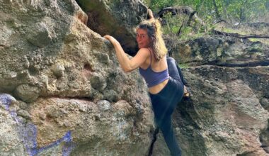 Franka Peemüller bouldert in Halle.