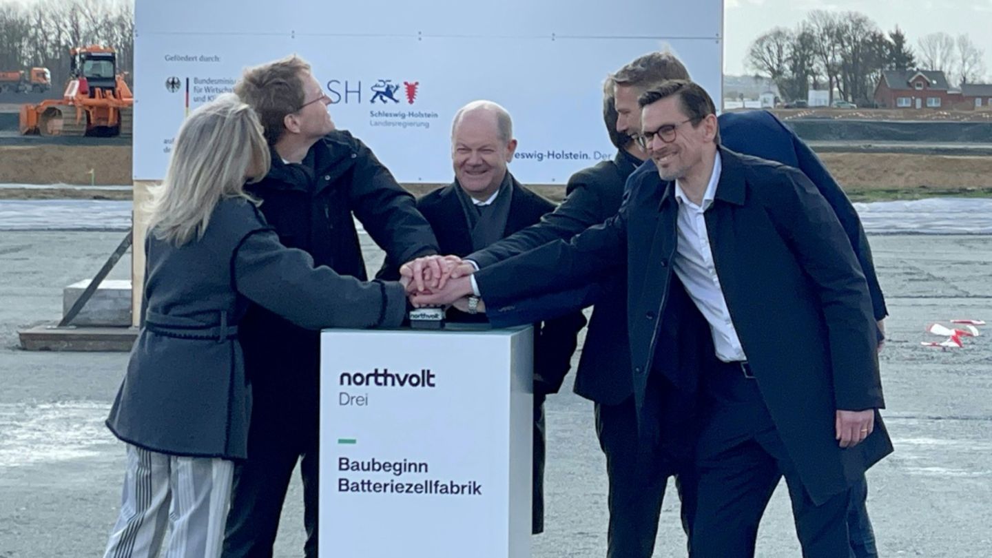 Symbolischer Spatenstich in Heide im März 2024