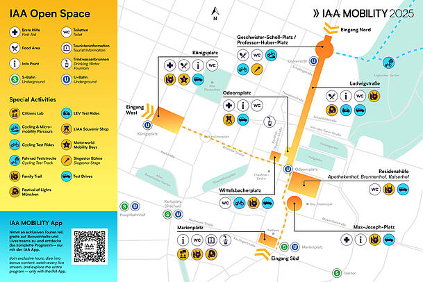 Dieser Plan gibt einen Überblick, was alles während der IAA in der Innenstadt geboten ist.