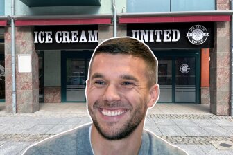 Ein Eiscafé von Lukas Podolski eröffnet in Chemnitz.