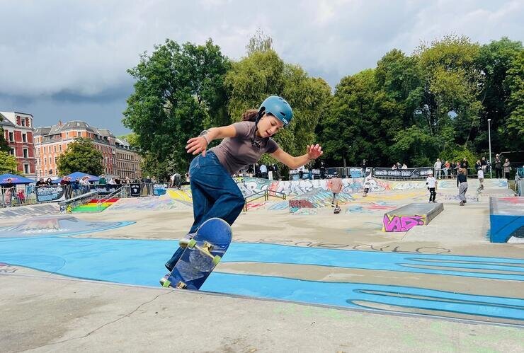 Skater zeigen ihr Können im Konkordiapark