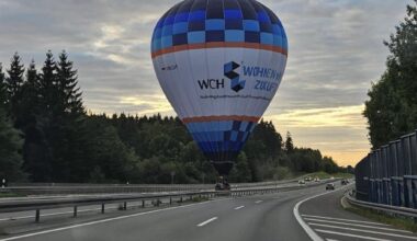 Ballon auf Bundesstraße 174 bei Chemnitz gelandet