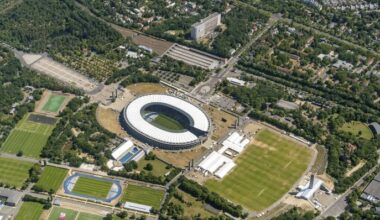 Luftbild des Olympiagelände Berlin