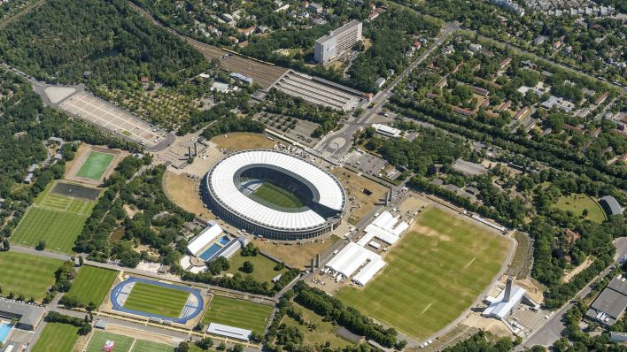 Luftbild des Olympiagelände Berlin