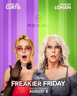 Das Filmplakat von „Freakier Friday“ mit Lindsay Lohan und Jamie Lee Curtis in den Hauptrollen
