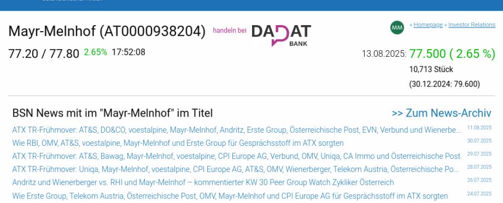 Wie Mayr-Melnhof, AT&S, CPI Europe AG, VIG, RBI und DO&CO für Gesprächsstoff im ATX sorgten
