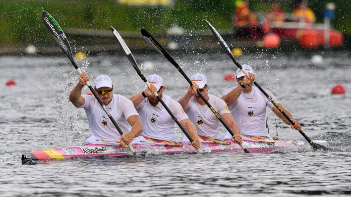 Der deutsche K4 bei der WM 2023 (imago images/Ankel Waelischmiller)