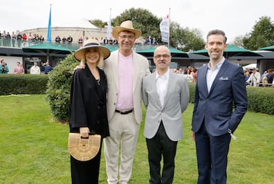 Zweimal mit Hut, zweimal ohne: Schauspielerin Janin Ullmann mit (von links) Bodo Busse, Goyo Montero und Vasco Boenisch.