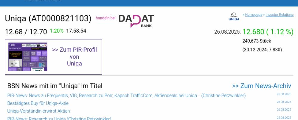 Wie SBO, Erste Group, Bawag, Uniqa, CPI Europe AG und DO&CO für Gesprächsstoff im ATX sorgten