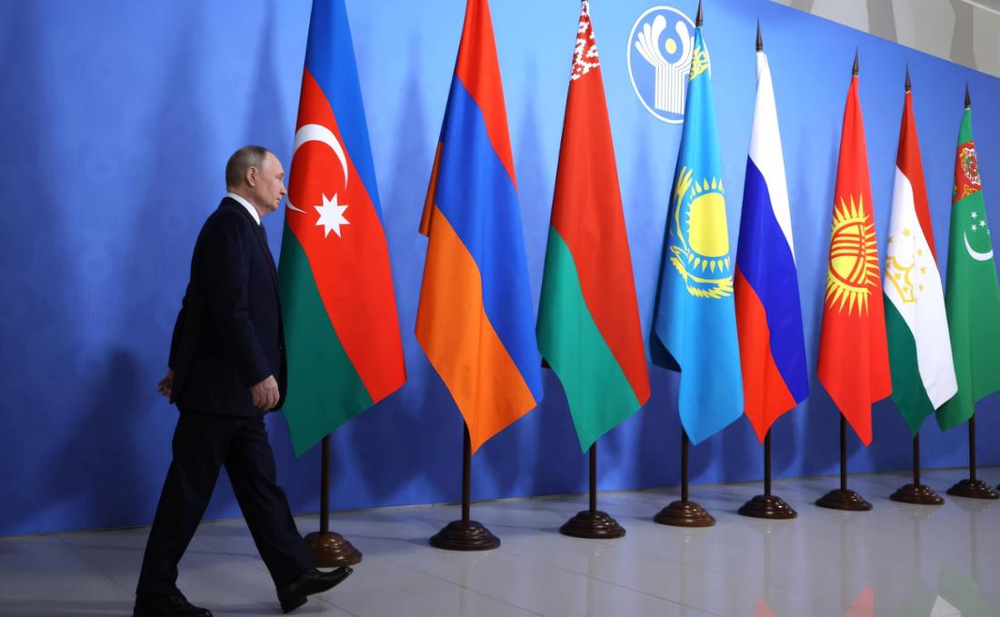 Russlands Präsident Wladimir Putin bei einem Treffen der Gemeinschaft unabhängiger Staaten