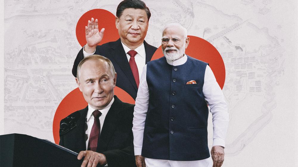 SCO-Gipfel in Tianjin : Sehen sich auf dem SCO-Gipfel: Putin, Xi und Modi
