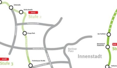 Citybahn-Baustelle in Essen wandert wenige Meter weiter