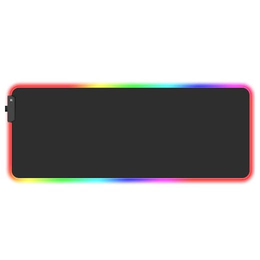Bimormat XL RGB Gaming Mauspad,800x300x3mm Groß Mousepad XXL,LED Schwarz Schreibtischunterlage Big Desk Mat Large Desk Pad