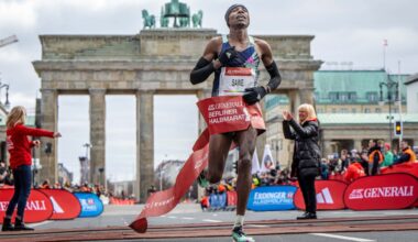 Kenias Marathon-Star Sabastian Sawe läuft Berlin-Marathon