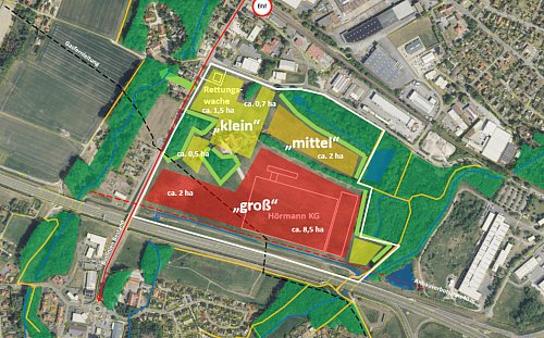 So sah der ursprüngliche Hörmann-Plan für das ökologische Gewerbegebiet Langebrede in Steinhagen aus. - © Tischmann Loh