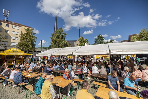 Der Treppenplatz ist einer von vier Veranstaltungsorten des Schweinemarktes. Dort findet auch die berühmte Ferkelverlosung statt. - © Oliver Krato