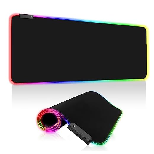Gaming Mauspad RGB, 800x300mm, XXL Gaming Mousepad groß, 14 Beleuchtungs Modi 7 LED Farben Wasserdicht rutschfest für Tastatur Computer PC Gamer Schreibtisch, Schwarz