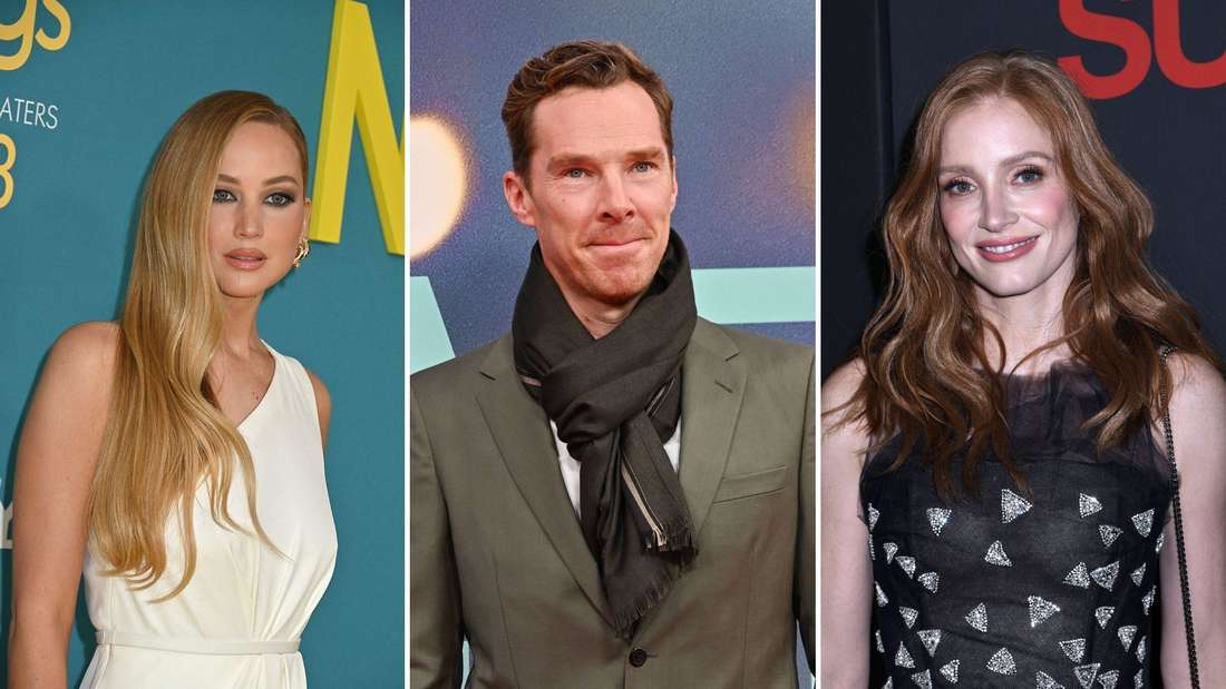 Von links nach rechts: Jennifer Lawrence, Benedict Cumberbatch, Jessica Chastain